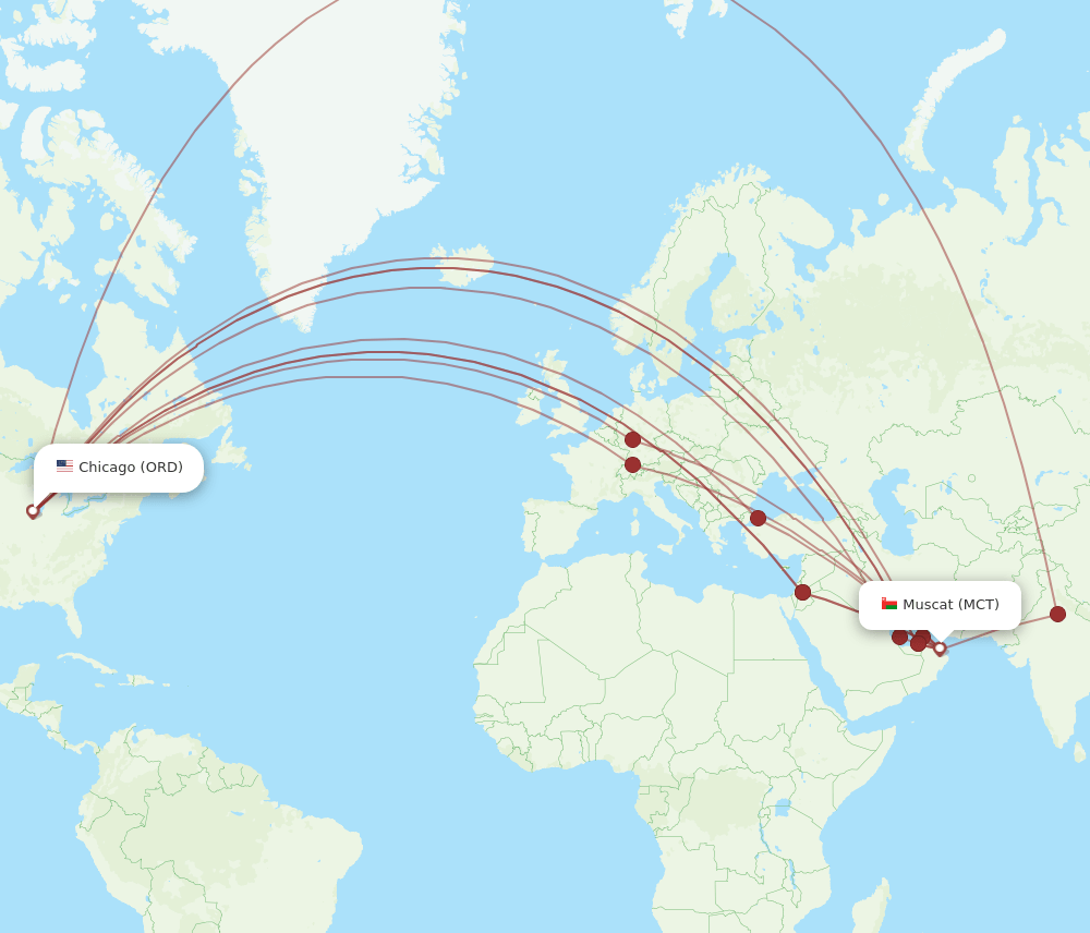MCT-ORD flight routes