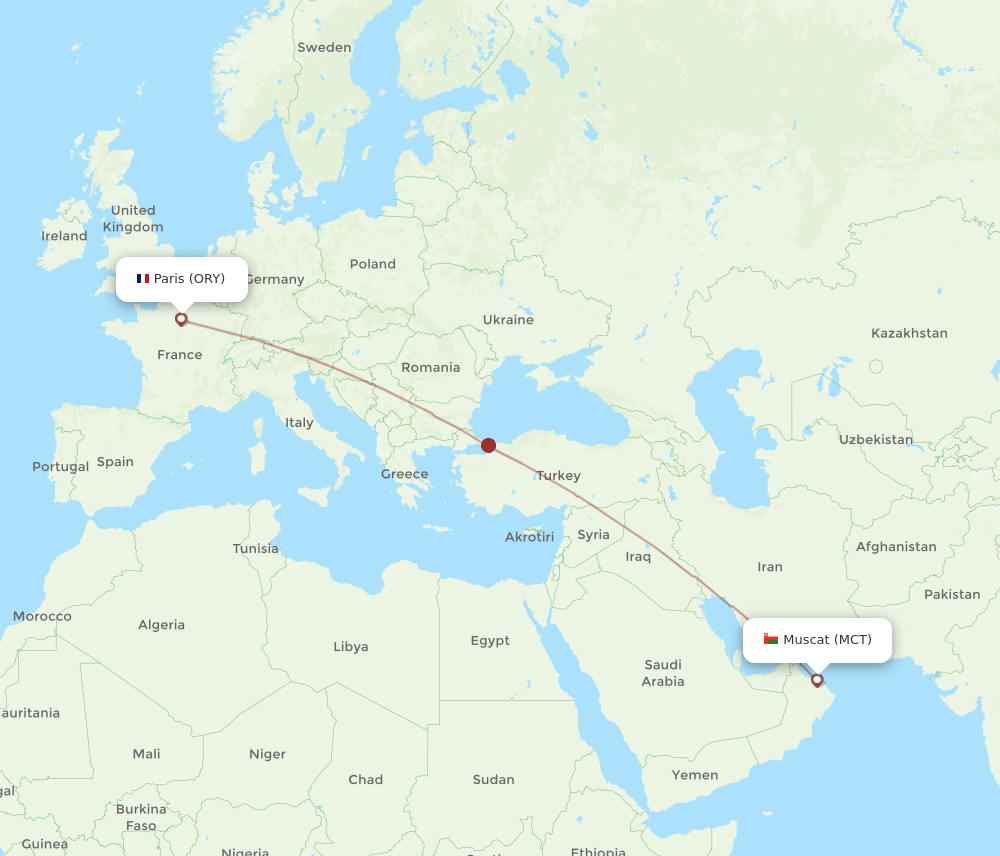 MCT-ORY flight routes