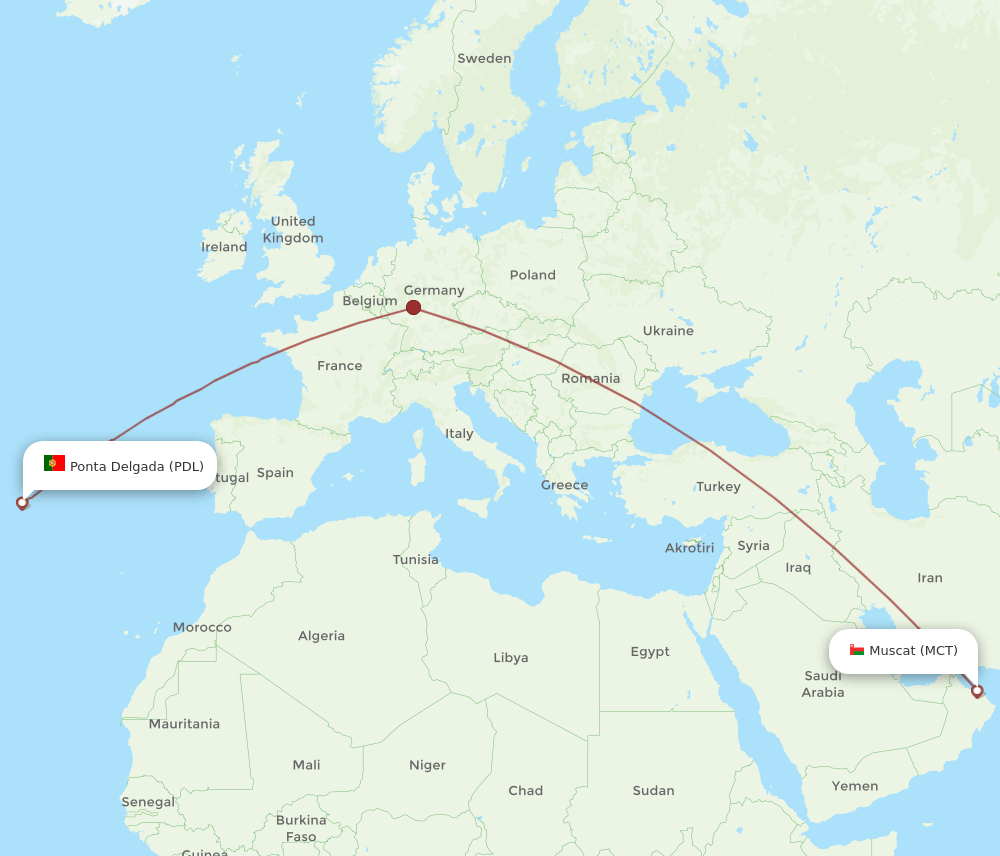MCT-PDL flight routes