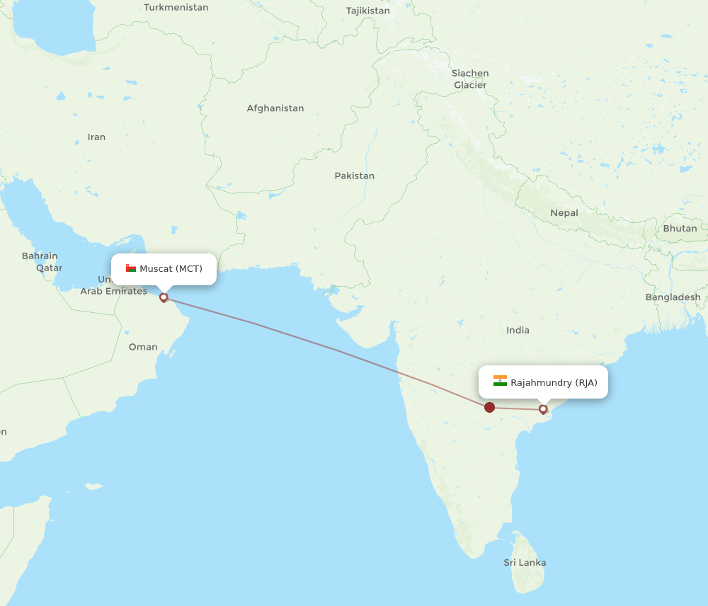 MCT-RJA flight routes