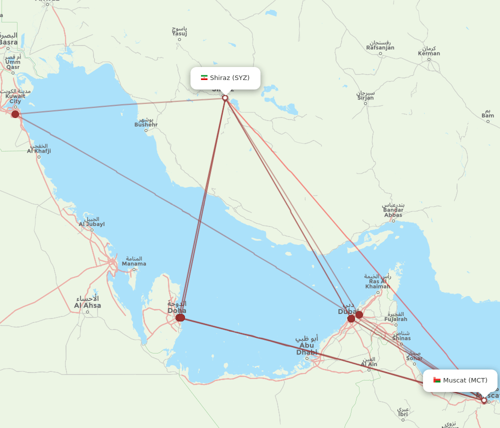 MCT-SYZ flight routes
