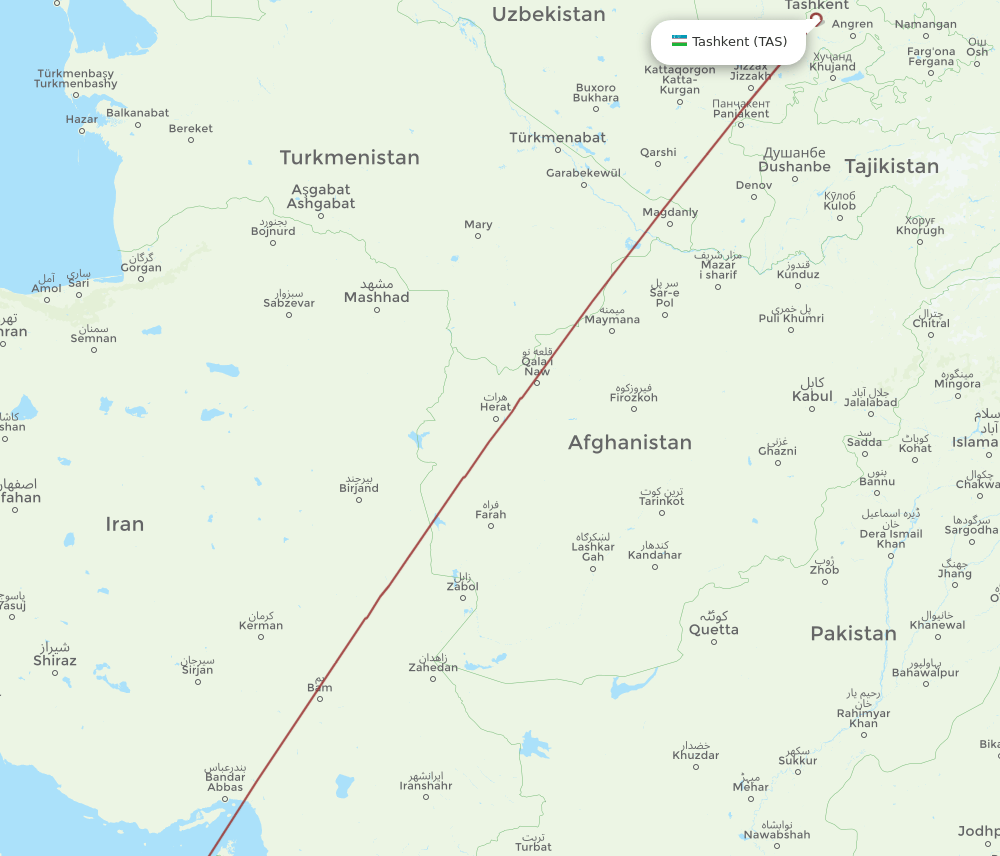 MCT-TAS flight routes