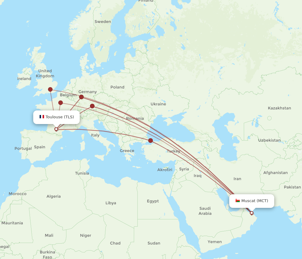MCT-TLS flight routes