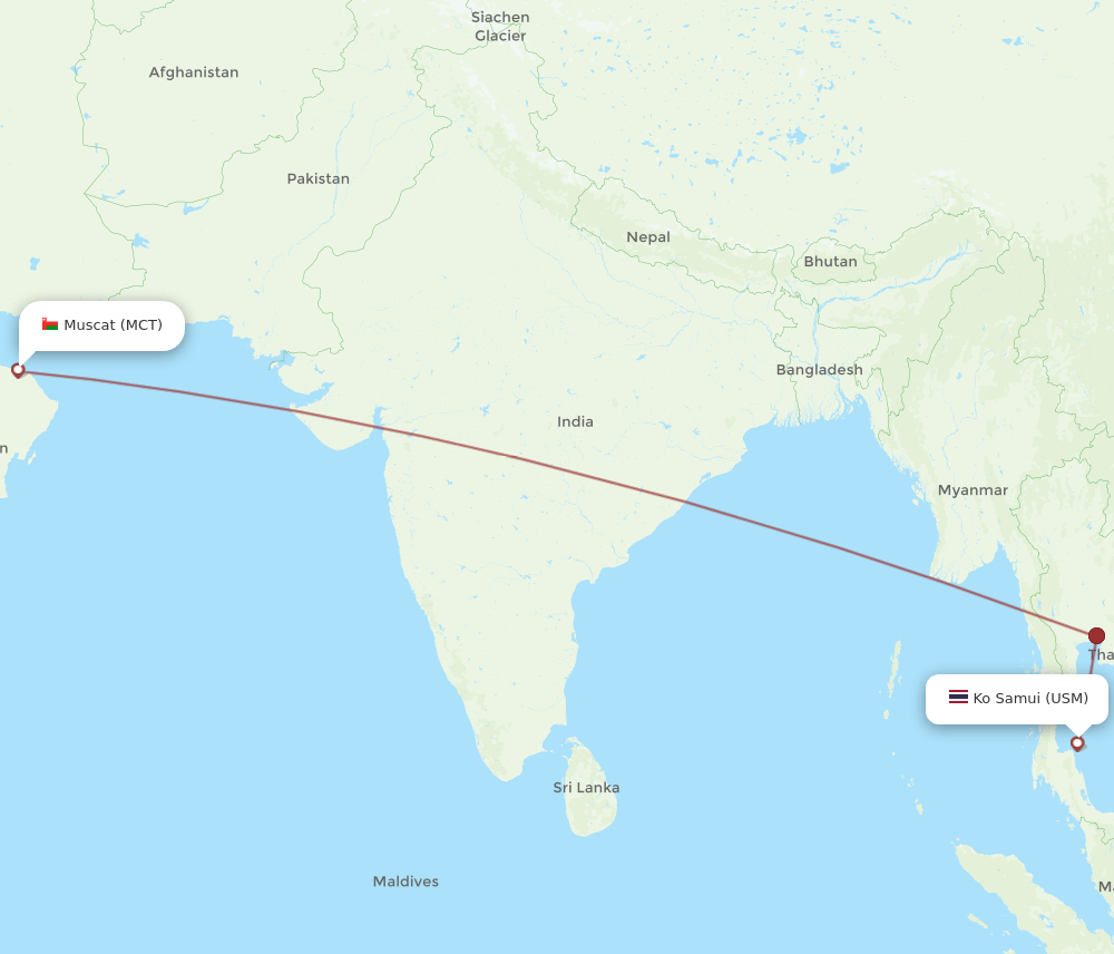 MCT-USM flight routes