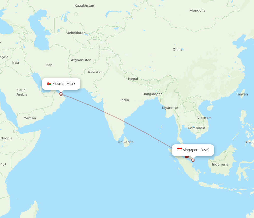 MCT-XSP flight routes