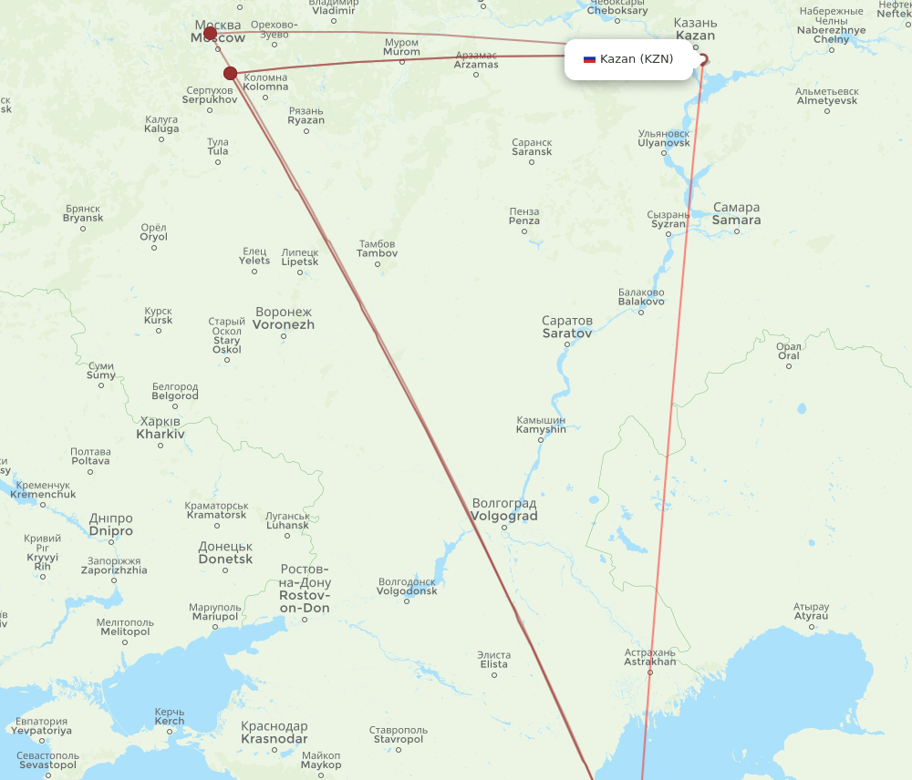MCX-KZN flight routes