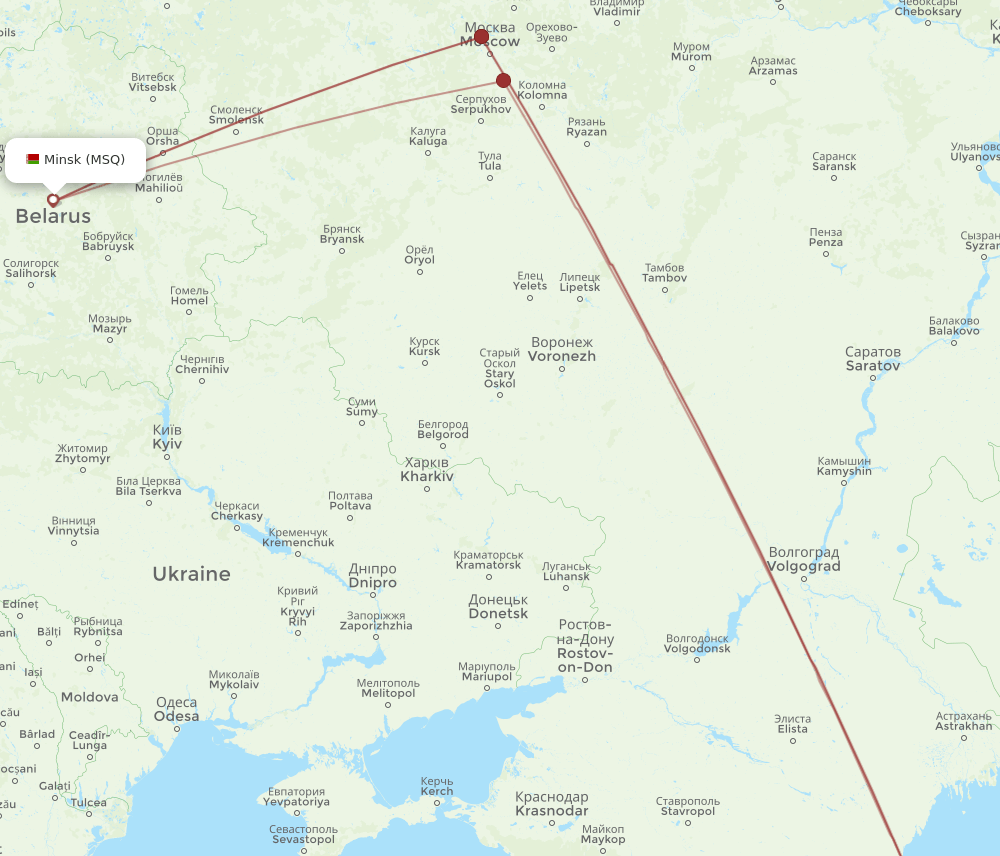 MCX-MSQ flight routes