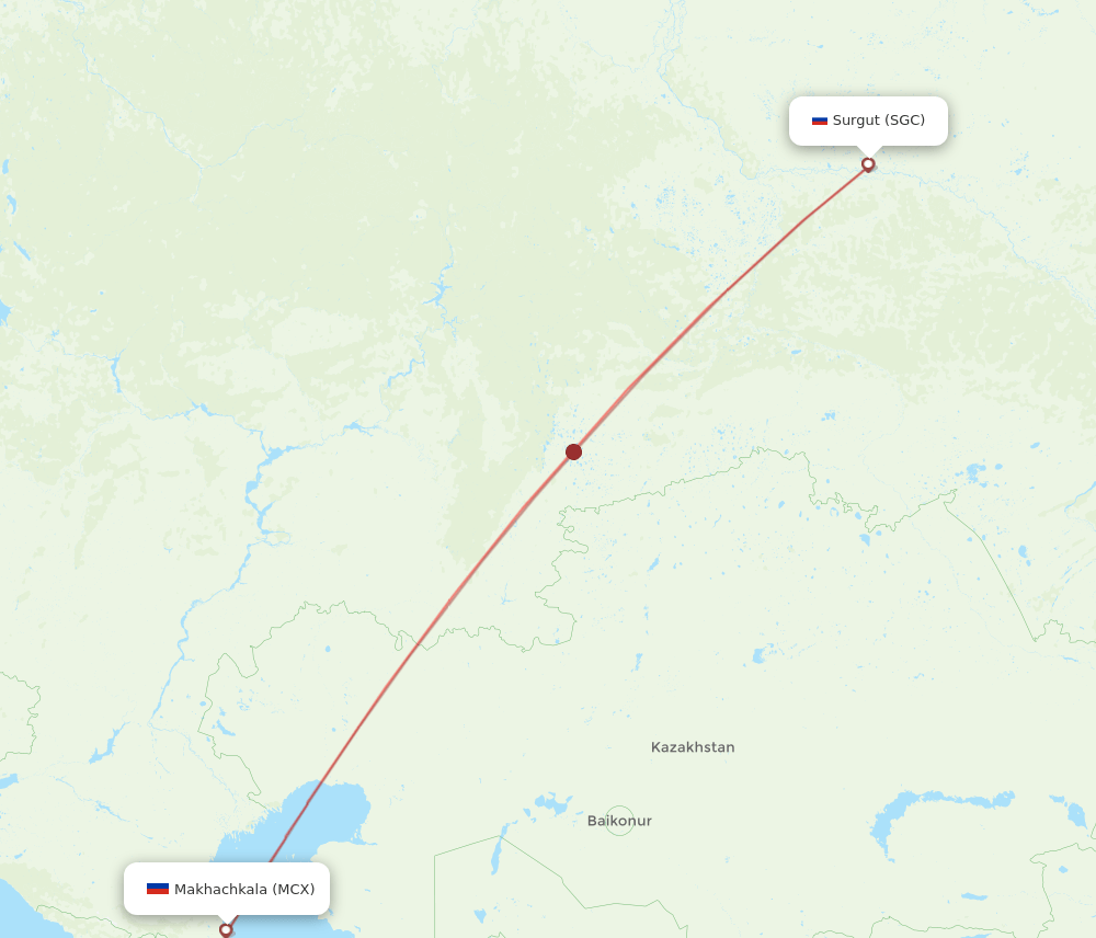 MCX-SGC flight routes
