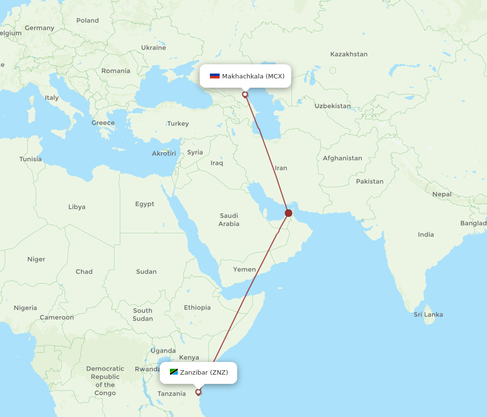 MCX-ZNZ flight routes