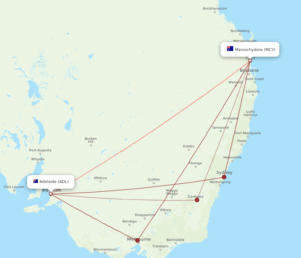 MCY-ADL flight routes