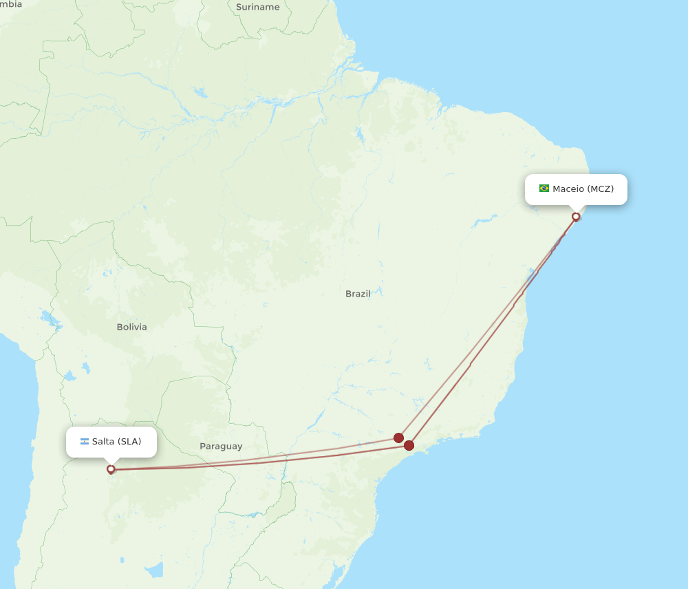 MCZ-SLA flight routes