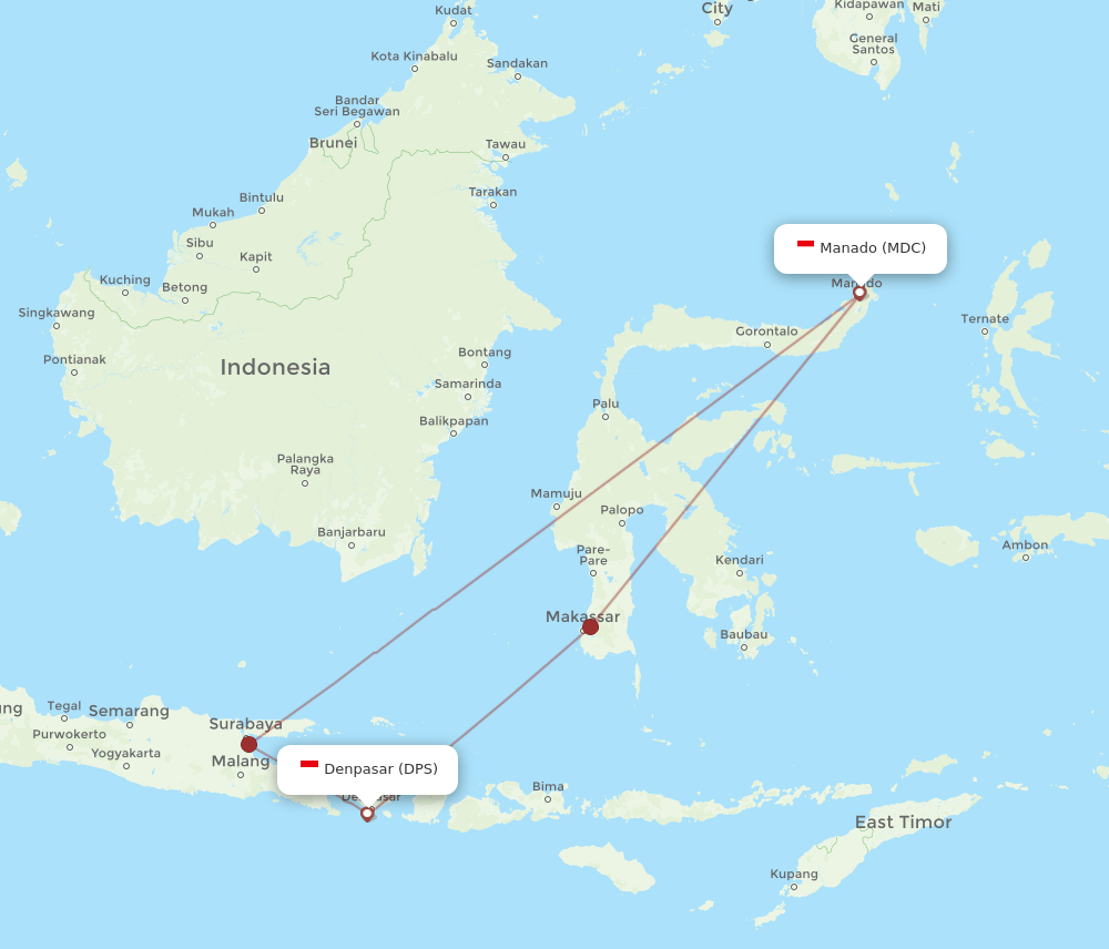 MDC-DPS flight routes