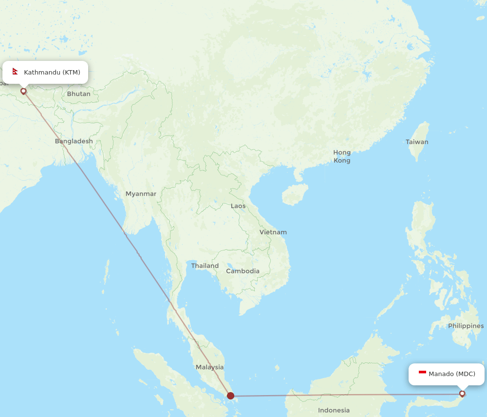 MDC-KTM flight routes