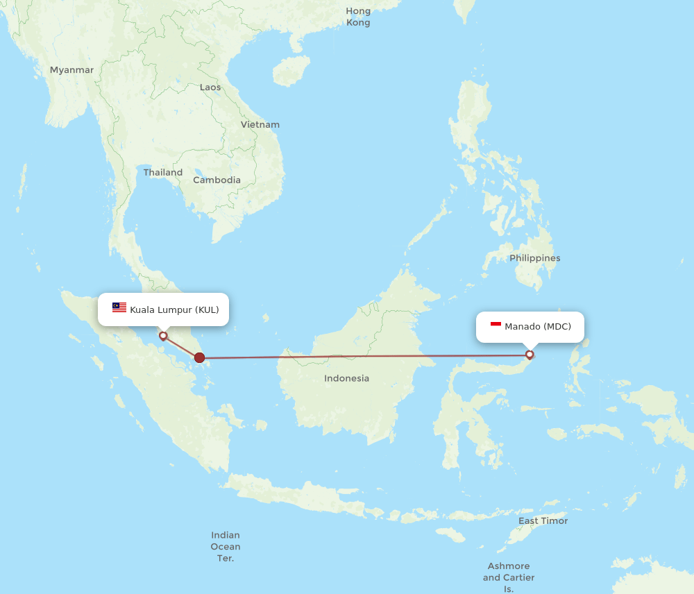 MDC-KUL flight routes