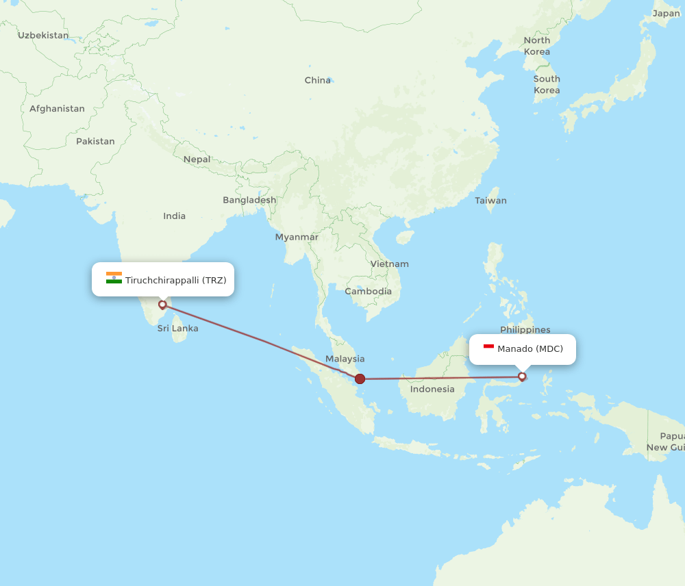 MDC-TRZ flight routes