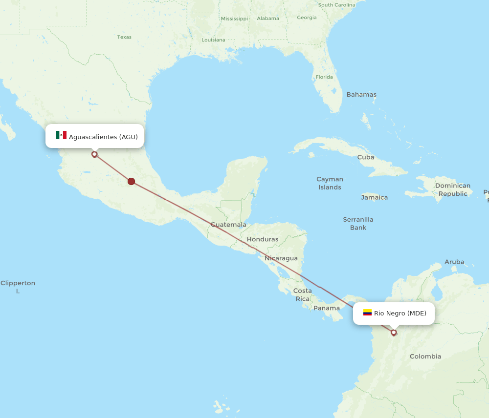 MDE-AGU flight routes