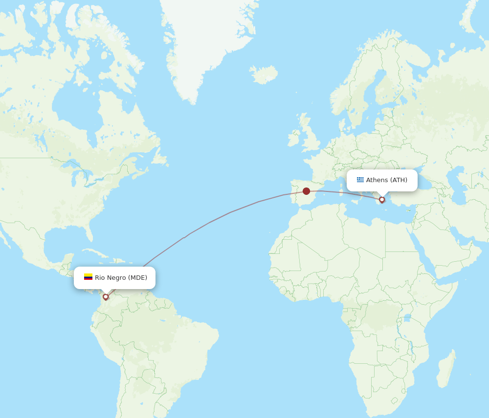 MDE-ATH flight routes