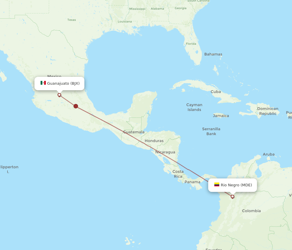 MDE-BJX flight routes