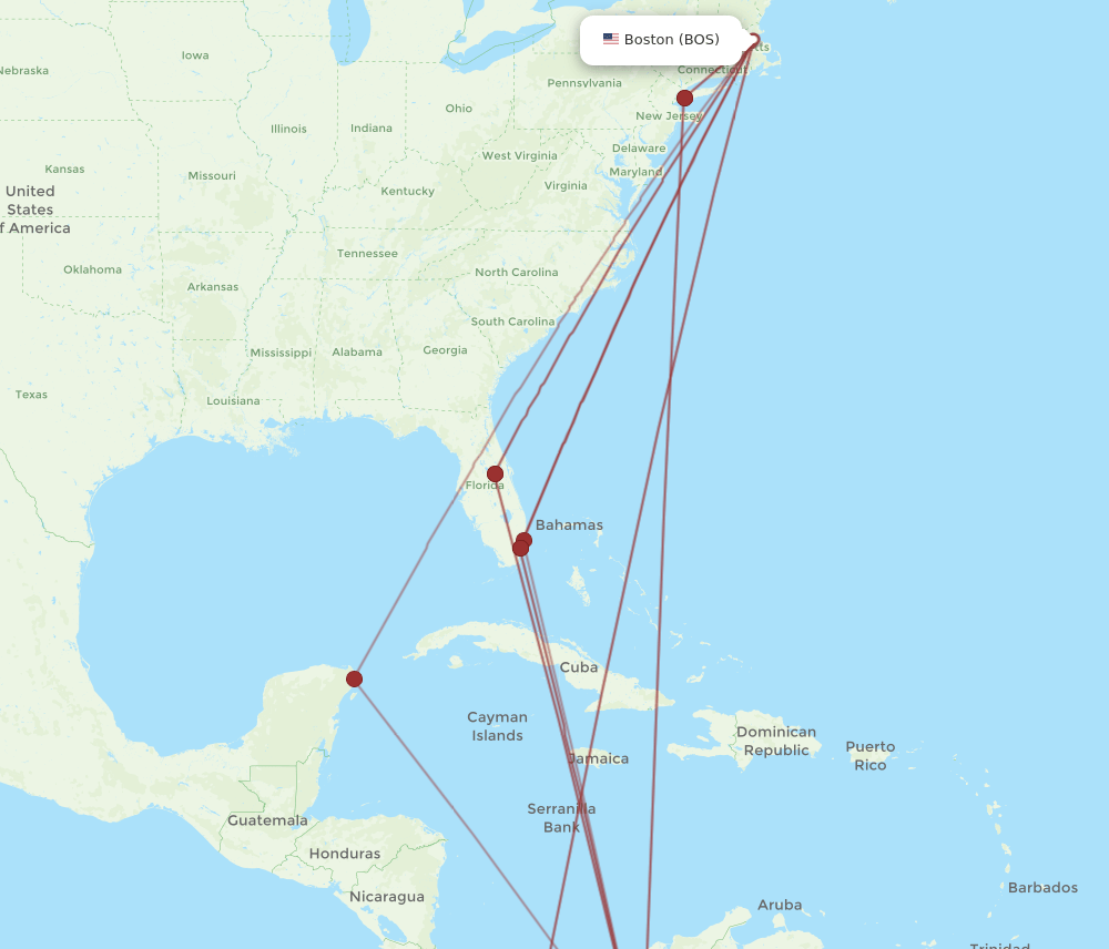 MDE-BOS flight routes