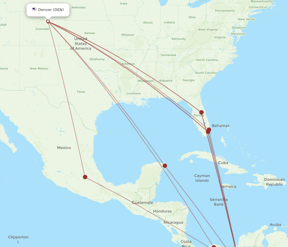 MDE-DEN flight routes