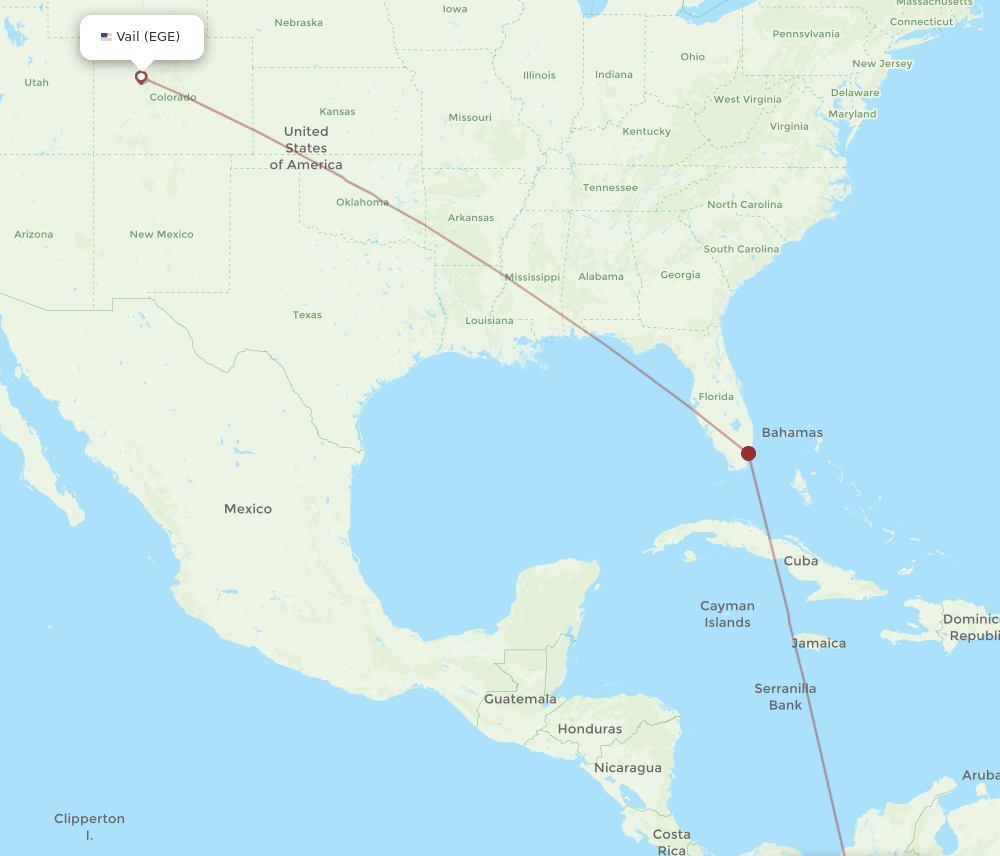 MDE-EGE flight routes