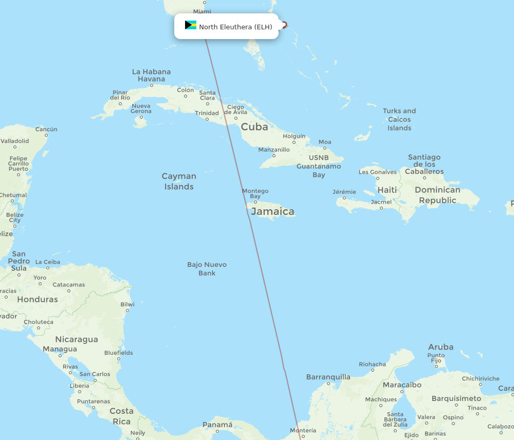MDE-ELH flight routes
