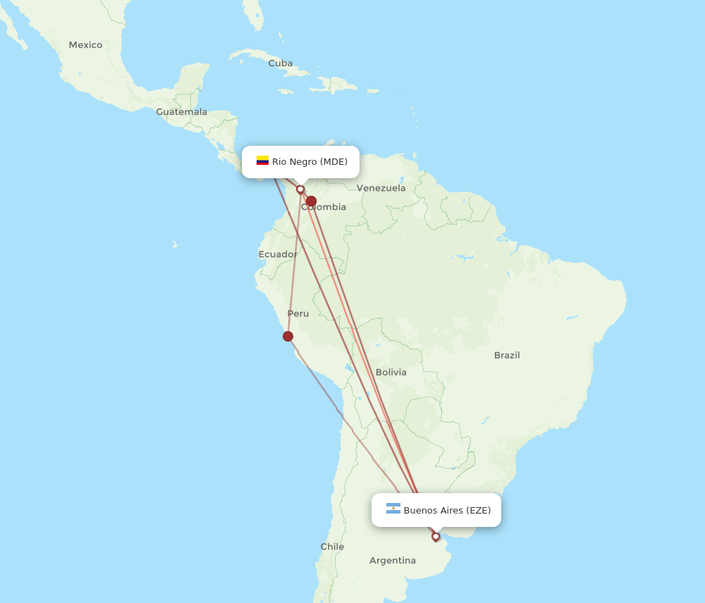 MDE-EZE flight routes