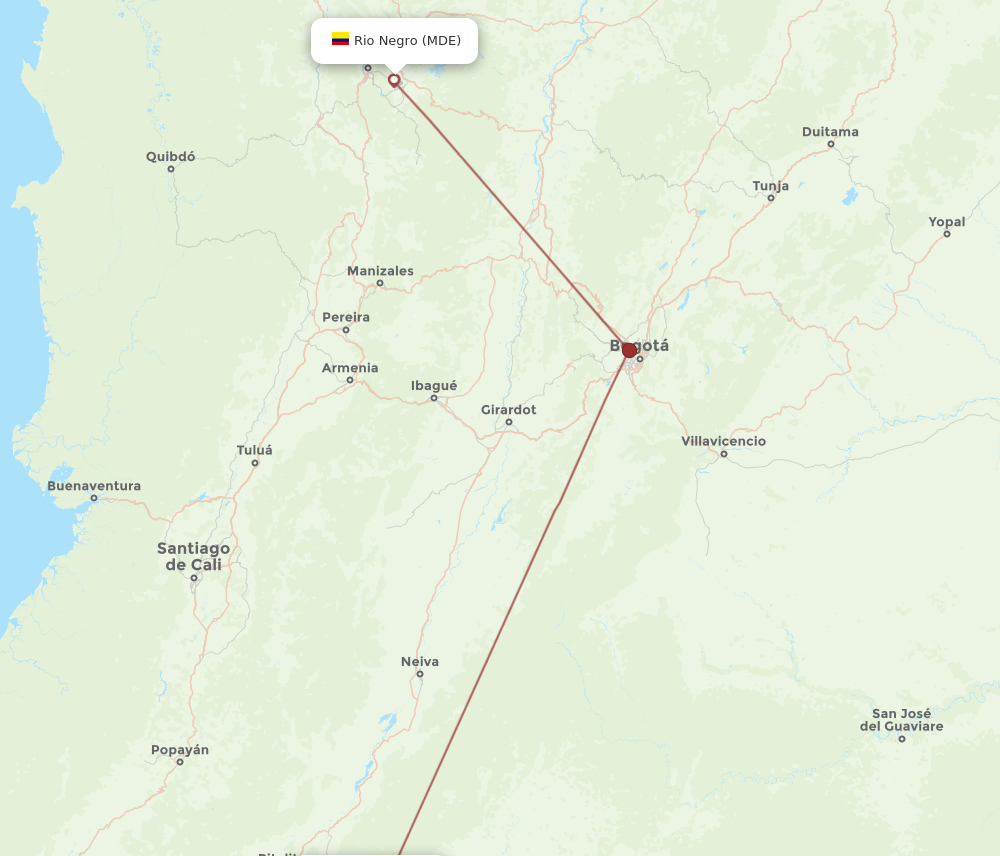 MDE-FLA flight routes