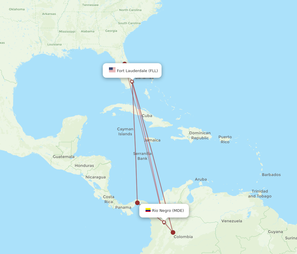MDE-FLL flight routes