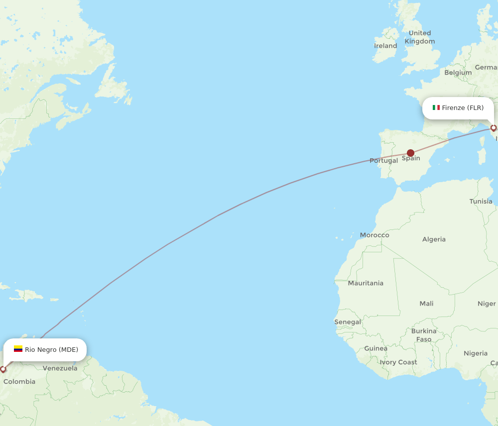 MDE-FLR flight routes
