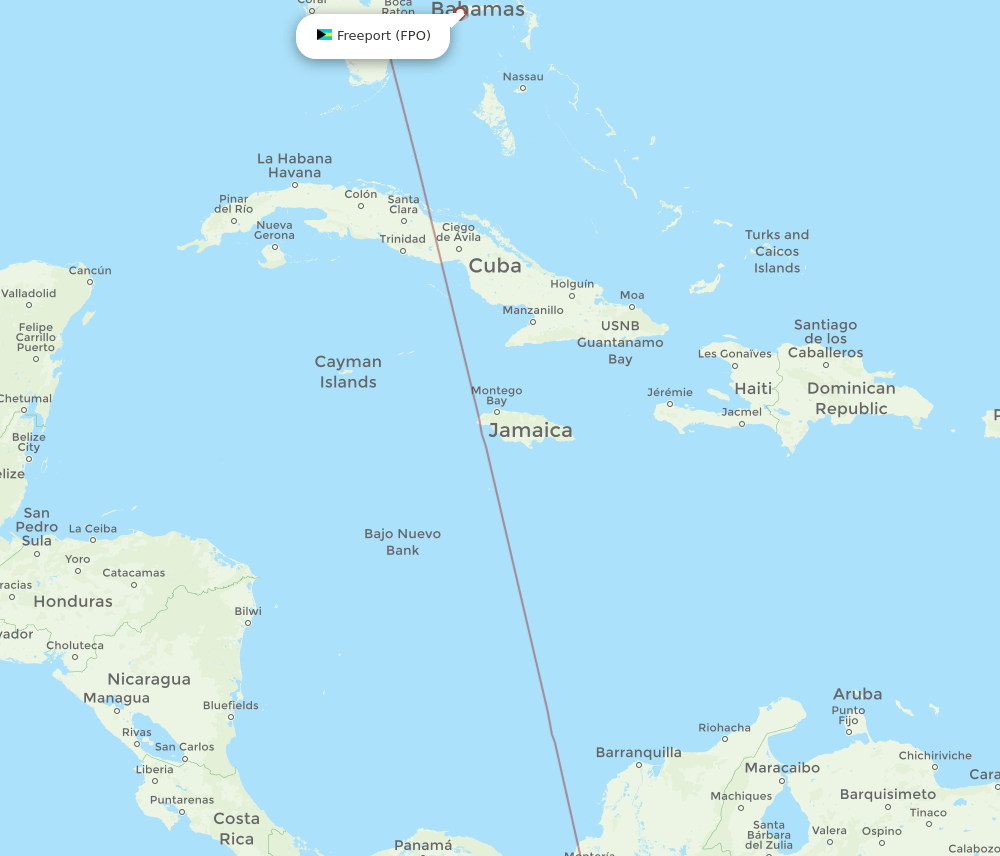MDE to FPO flights and routes map
