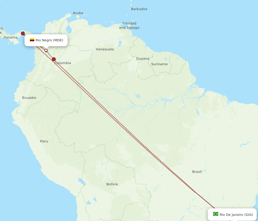 MDE-GIG flight routes