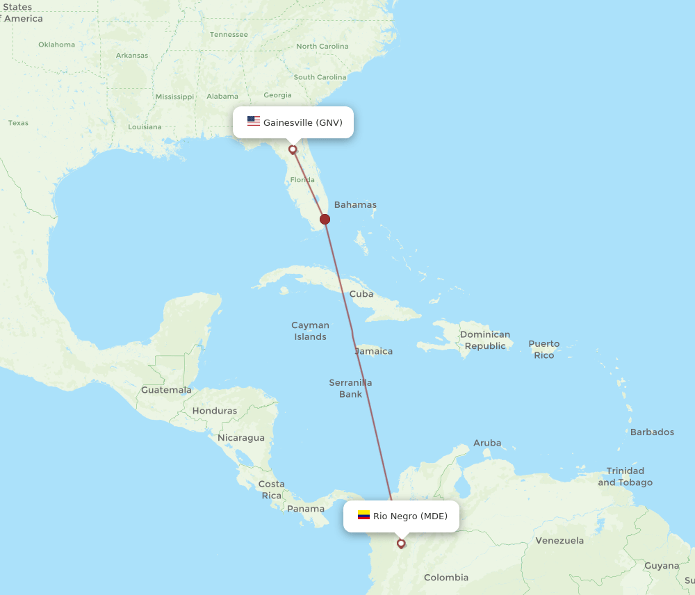 MDE-GNV flight routes