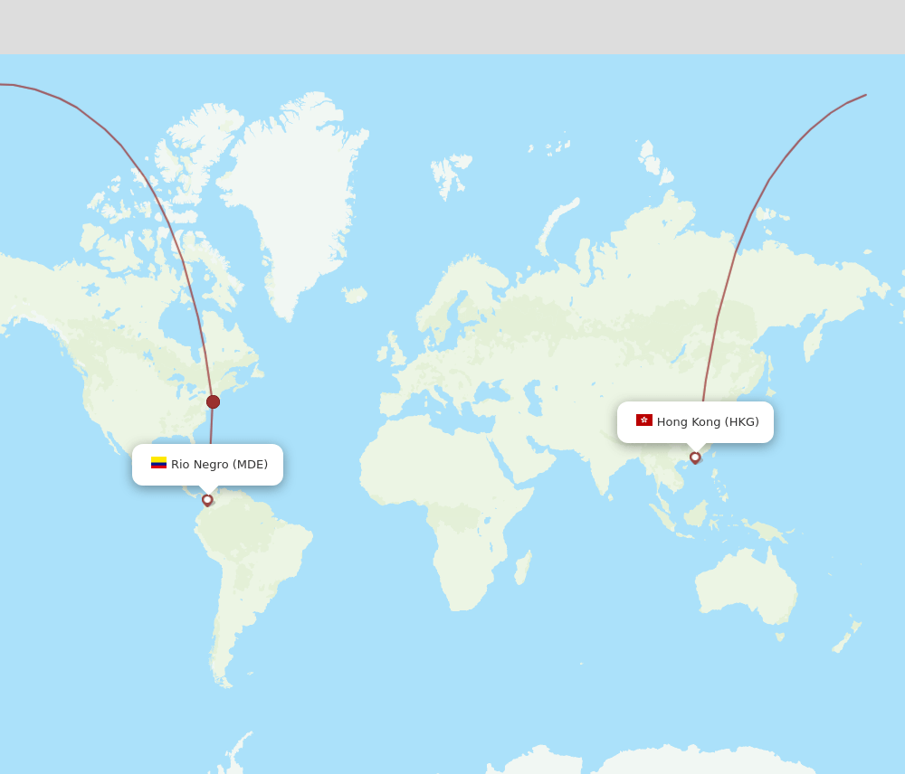 MDE-HKG flight routes
