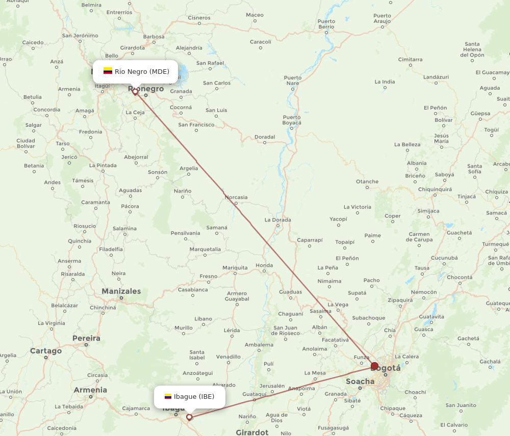 MDE-IBE flight routes