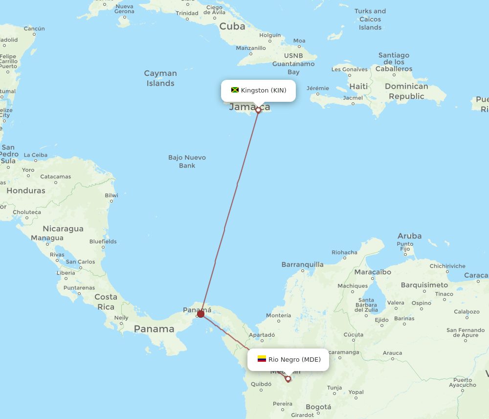 MDE-KIN flight routes