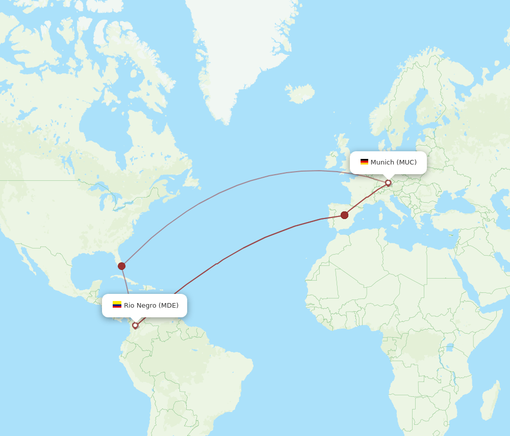 MDE-MUC flight routes