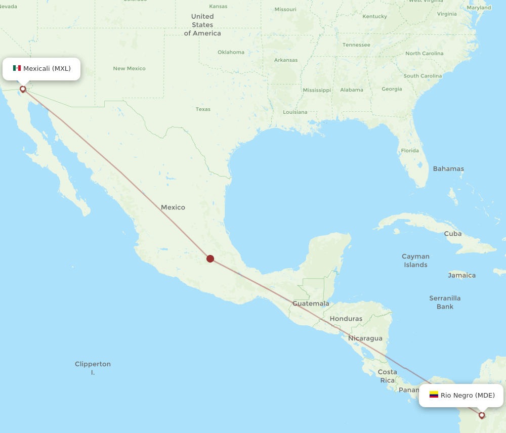MDE-MXL flight routes