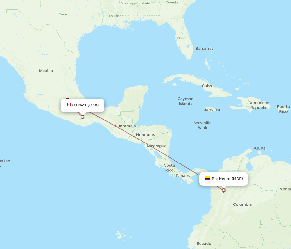 MDE-OAX flight routes