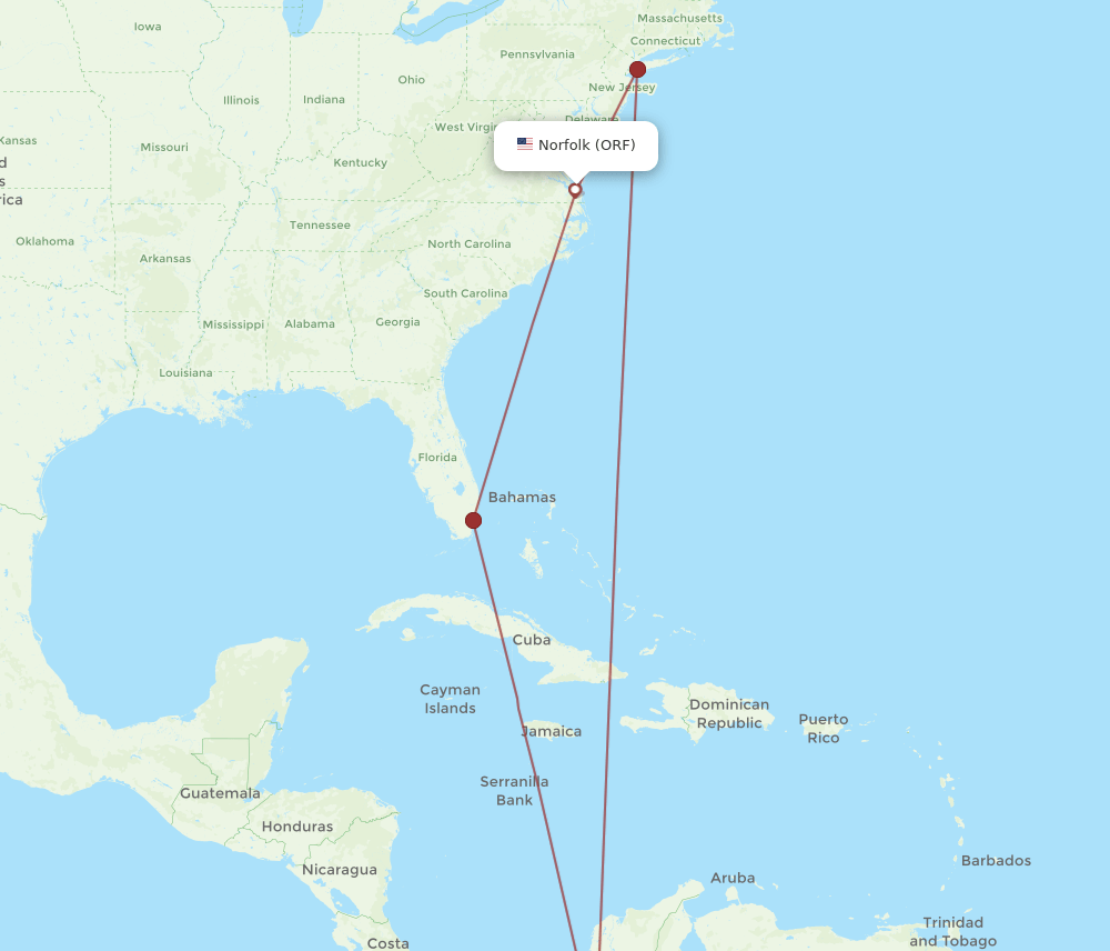 MDE-ORF flight routes