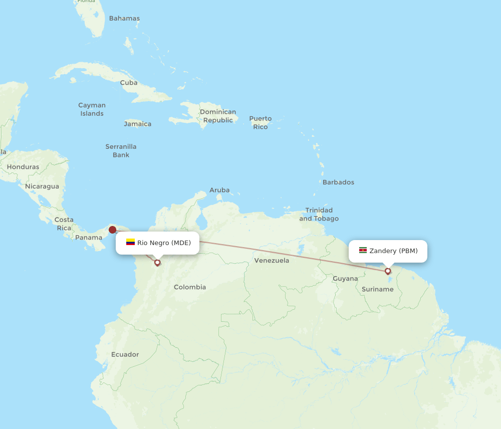 MDE-PBM flight routes