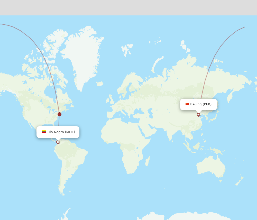 MDE-PEK flight routes