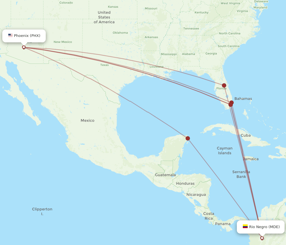 MDE-PHX flight routes