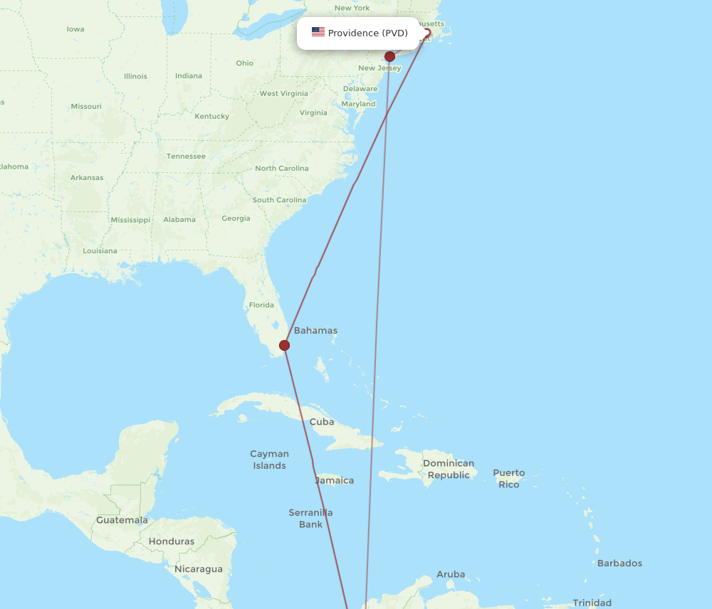 MDE-PVD flight routes