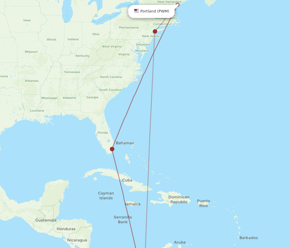 MDE-PWM flight routes