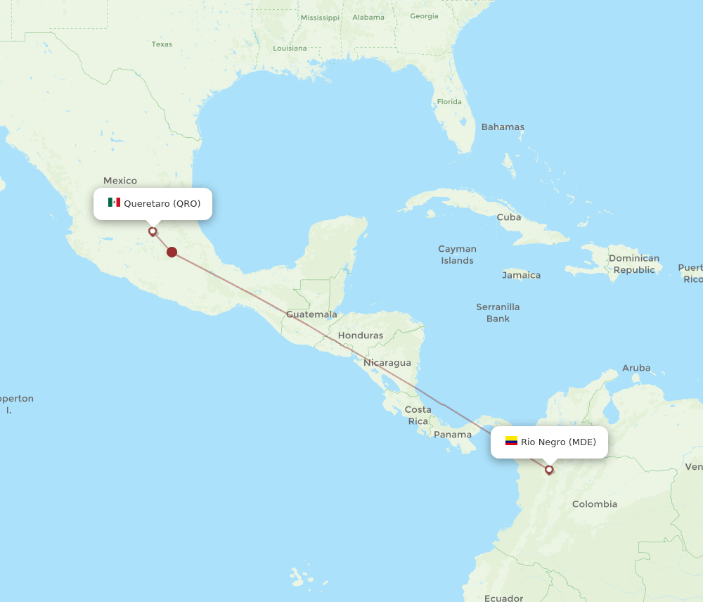 MDE-QRO flight routes