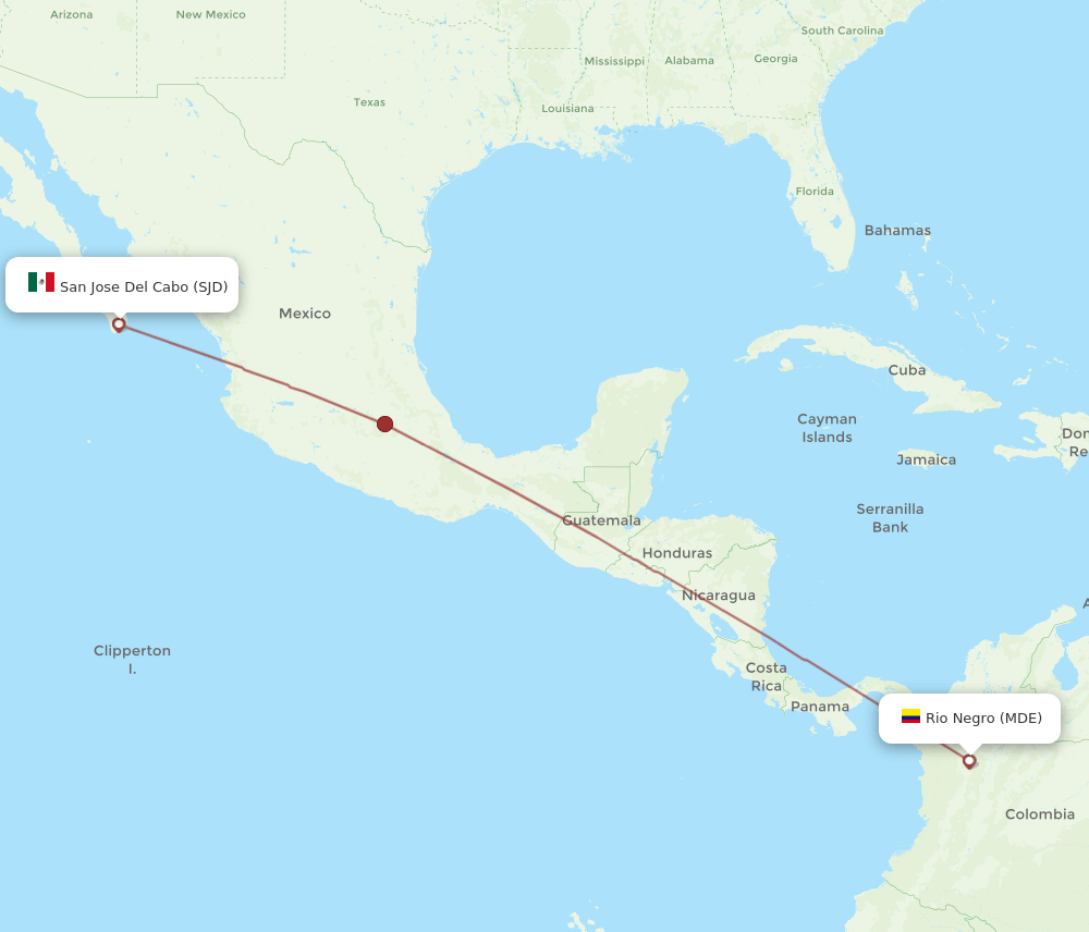 MDE-SJD flight routes
