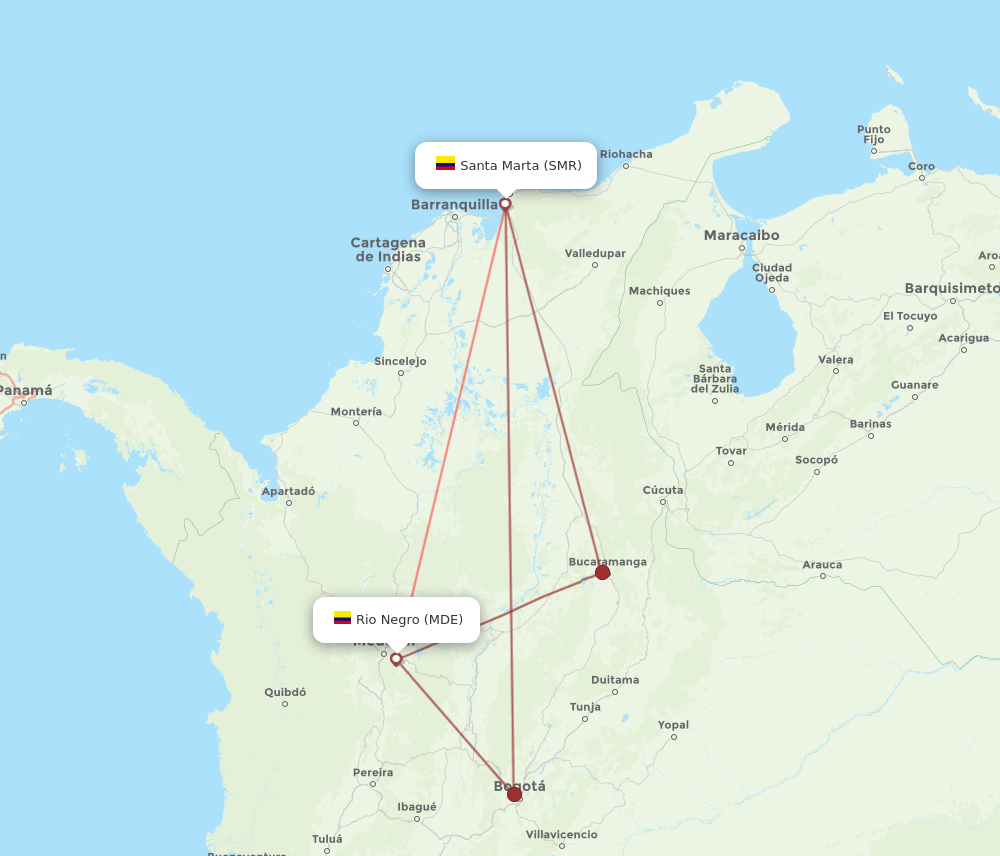 MDE-SMR flight routes