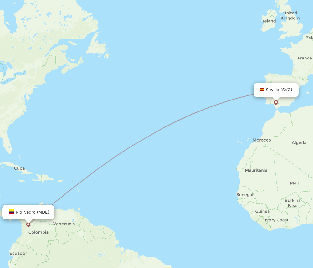 MDE-SVQ flight routes