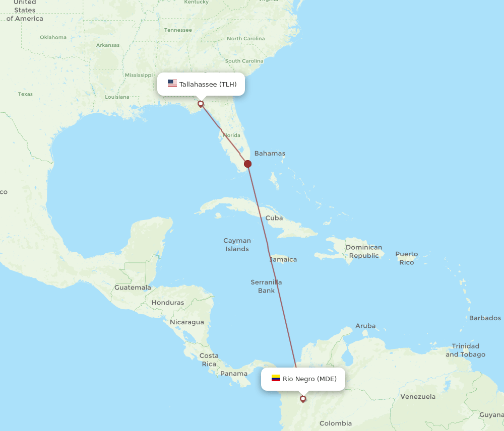 MDE-TLH flight routes